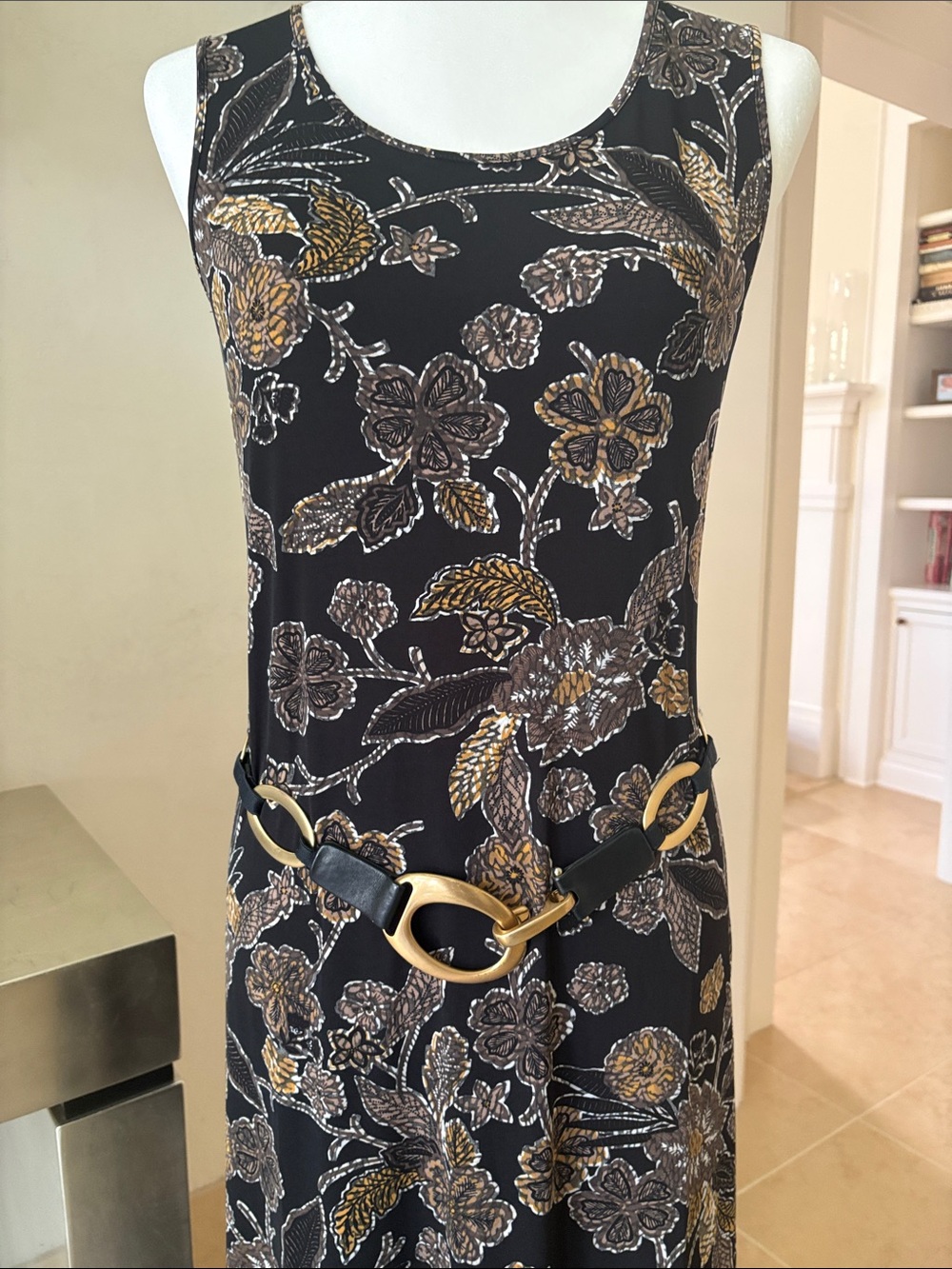 NWT Attitudes by Renee Black /Brown  sleeveless Summer Dress, Size S